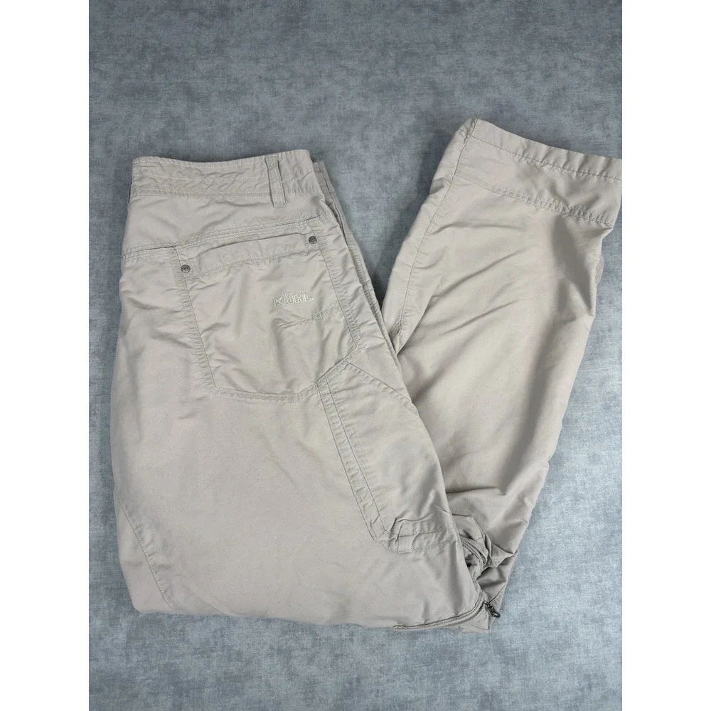 Kuhl Liberator Convertible Stealth Pants Men 36x32 Zip Off Hiking Khaki Nylon